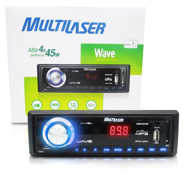 Mp3 Player Automotivo Usb Sd Wave Multilaser Auto Radio Fm